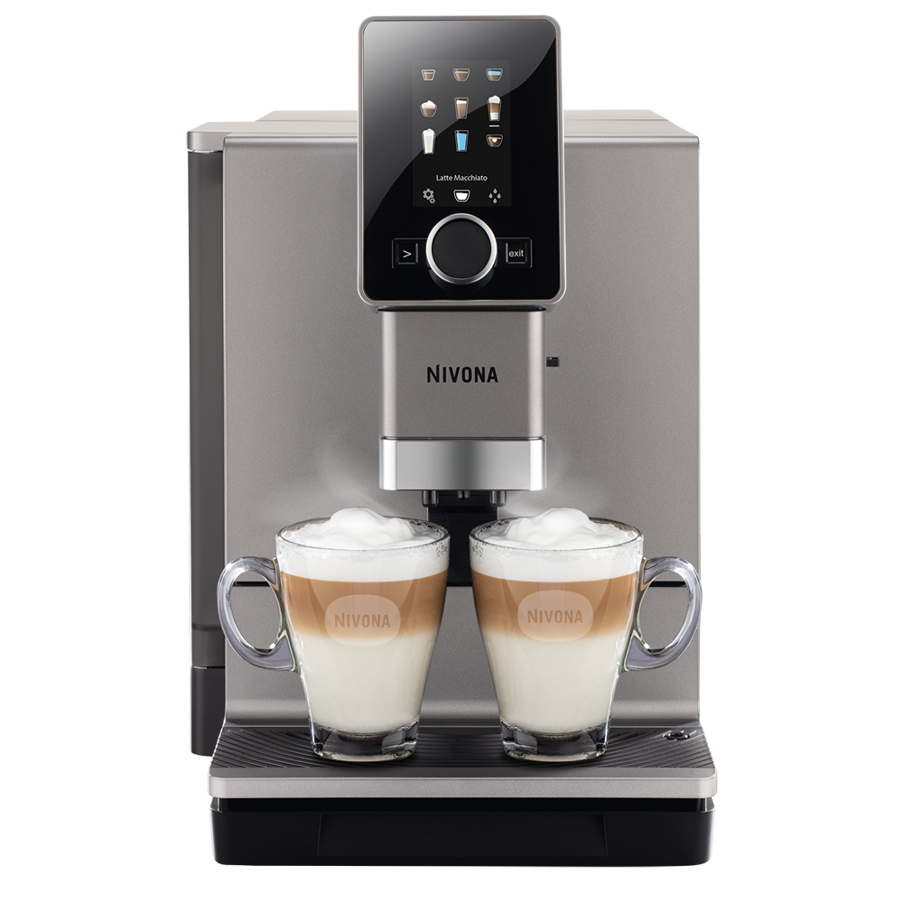 NIVONA CafeRomatica NICR 930 Kaffeevollautomat (titan, Chrom, OneTouch, Kegelmahlwerk, TFT-Farbdisplay, herausnehmbare Brüheinheit, Milch-System, Tassenbeleuchtung)