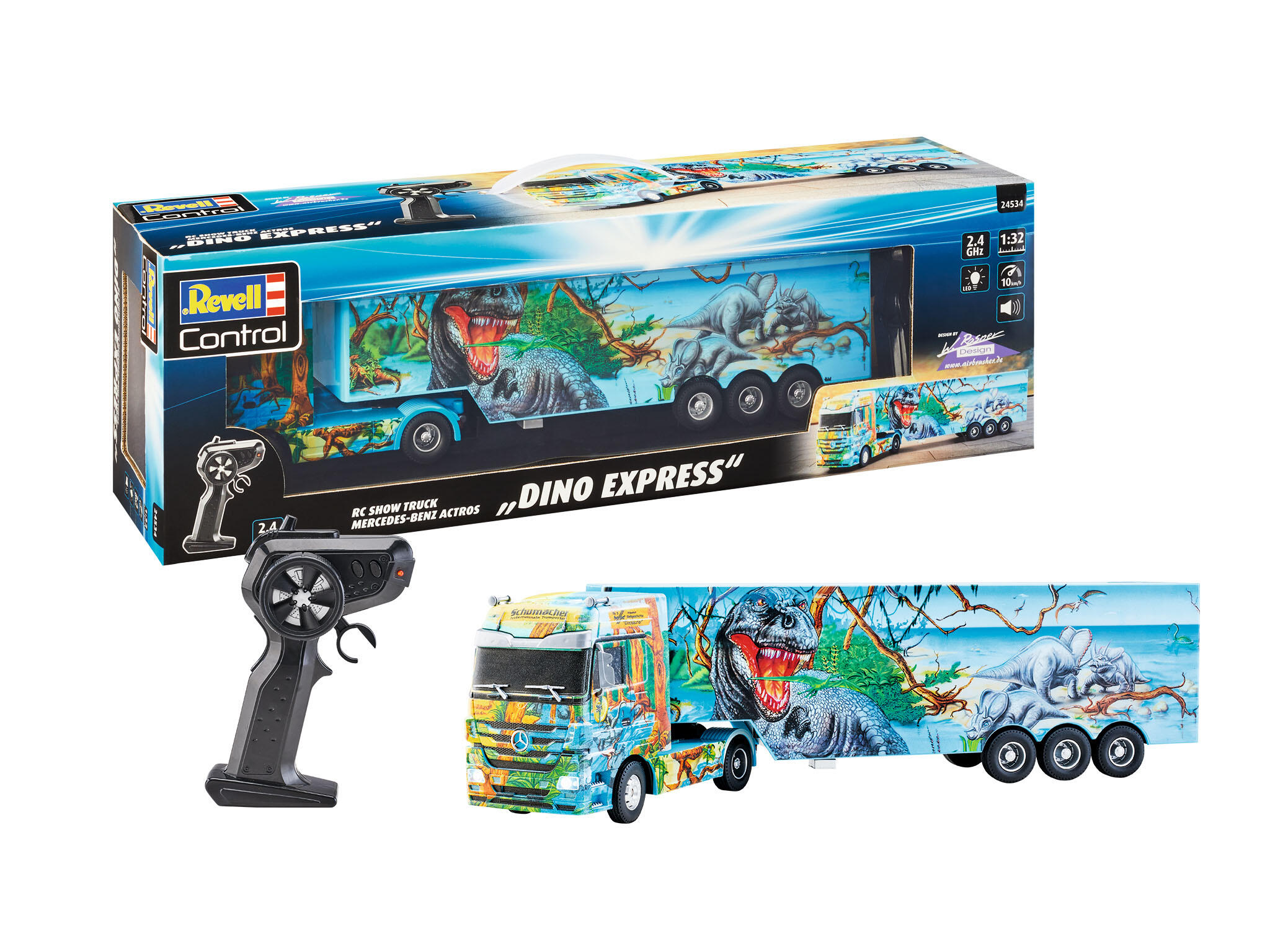 Revell 24534 RC Show Truck Mercedes Benz Actros "Dino Express" Revell Control Ferngesteuertes Auto