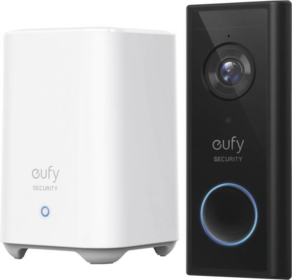 Eufy Video Doorbell 2K (Battery-Powered) mit HomebaseSchwarz-Weiss