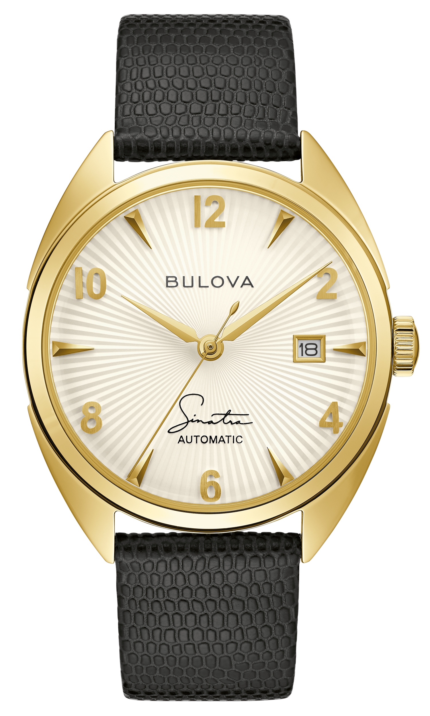 BULOVA 97B196  SInatra Uhren, Herren, Automatic, Schwarz/Gold