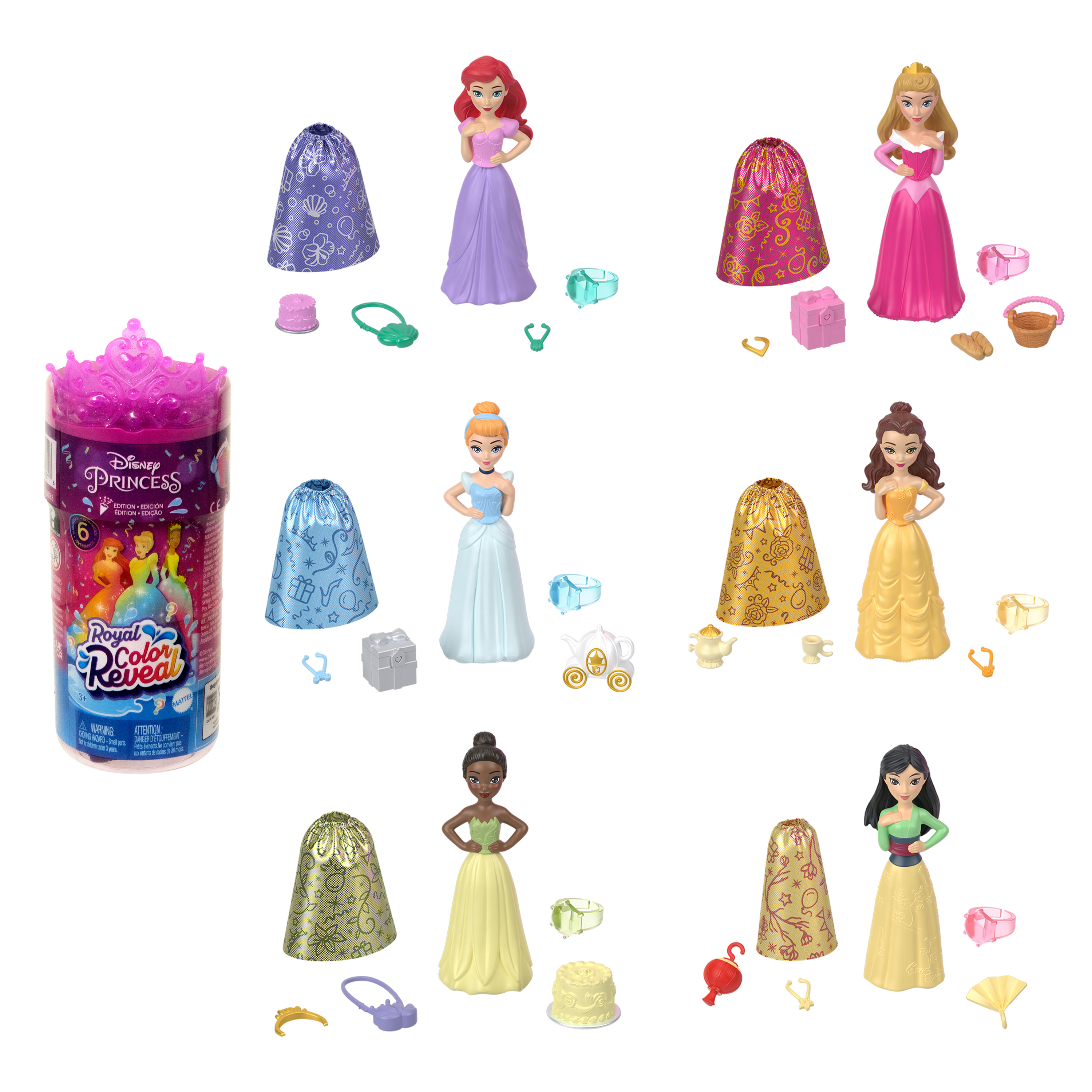 Disney Prinzessin Small Dolls Royal Color Reveal Sortiment Welle 2 HMK83