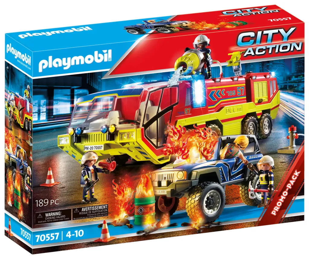 PLAYMOBIL 70557 Feuerwehreinsatz mit Löschfahrzeug