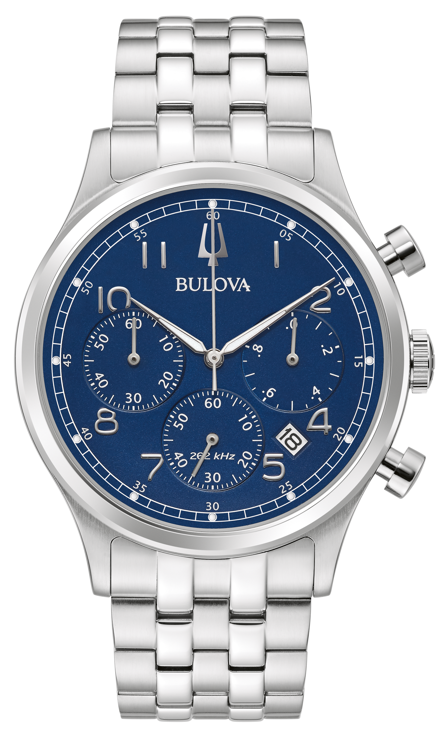 BULOVA 96B358 Uhr, Herren, Classic, Silber/Blau