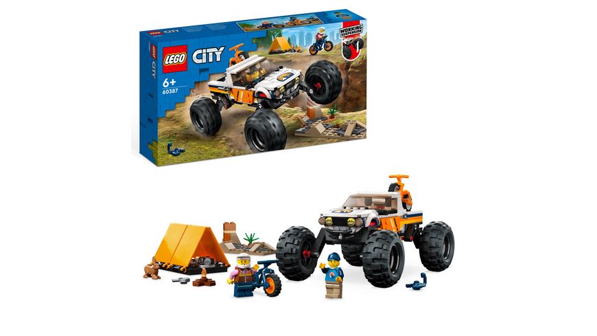 LEGO 60387 City Offroad Abenteuer, Monster Truck Spielzeug für Kinder